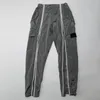 Tops quality Brand mens topstoney pants Classic embroidered badge metal nylon double zipper design workwear pants Size M-2XL