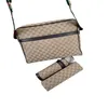 Borsa per pannolini Borsa per pannolini impermeabile per mamma Baby Baby Cerniera Plaid marrone Stampa Vendite Zaino Messenger Borsa per pannolini in pile Set di tre pezzi di moda D012