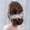 Flower Headwear Wedding Headband for Bride Crystal Pearls Women Tiara Bridal Headpieces Jewelry Accessories