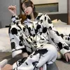 Women's Sleep Lounge Ladies Pyjama Women Winter Flannel Pajama Set Fleece Pajamas Sleepwear Thick Warm Velvet Female Pyjamas Homewear Suit zln231115