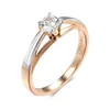 Solitaire Ring Kinel Hot Bride Wedding Ring Luxury 585 Rose Gold Silver Mixed Natural Zircon Set Ultra Thin Design Women's Daily Jewelry 231115