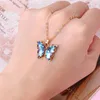 Chaînes Lovecryst Ins Transparent coloré charme dame collier mignon petit papillon pendentif collier pour femmes saint valentin cadeau