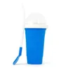 Drinkware Plastic Ijs Squeeze Cups Met Deksel Food Grade Siliconen Bevroren Slushy Maker DIY Smoothie Cup Pinch Cups
