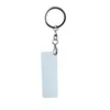 8 styles double face transfert de chaleur porte-clés pendentif sublimation blanc porte-clés en métal bagages décoration porte-clés bricolage cadeau FY4443 tt0415