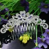 Grampos de cabelo casamento nupcial cristal hairpin flores folhas forma pente feminino headwear moda jóias acessórios presentes da menina