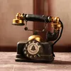 Estatuetas decorativas de telefone rotativo estilo retrô grosso números preto em casa