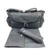 Wickeltasche, wasserdichte Mama-Wickeltasche, Baby-Baby-Reißverschluss, brauner Karodruck, Verkaufsrucksack, Messenger-Windelstapel-Einkaufstasche, modisches dreiteiliges Set D04