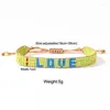 Brin 15 Couleurs Verre Perle De Riz Bracelet Tressé Femmes Bijoux Pulseras Femme À La Main Perles Bijoux Wrap Bracelets