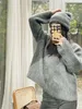 Kvinnors tröjor totem* Autumnwinter Women Pullover Alpaca Solid Color O-Neck Full Sleeve Casual Elastic Loose Sweater Minimalism With Label 231115