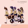 Keychains Game Anime Clannad Famliy Stand Figure Model Plate Cosplay Collection Okazaki Tomoya Furukawa Nagisa Ibuki Fuko Standee Keychain