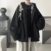 Erkek Ceketler Erkek Moda Trendi Sokak Giyim Bombacı Kapşonlu Ceket Siyah/Beyaz Renk Katları Cep Dekorasyonu Rüzgar Dergisi Giysileri S-3XL 231115