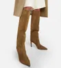 Słynne zimowe kobiety wysokie buty mavis 85 wykonane z zamszowych czółenków Botki Włochy Eleganckie damskie palenia Stopa Projektant modny przyjęcie weselne na wysokim obcasie pudełko eu 35-43
