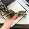 Солнцезащитные очки дизайнерские новые очки цепь Женская металлическая телячья кожа