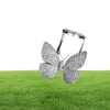 Choucong Bijoux de luxe étincelants Célébrité d'Internet 925 Sterling Silver Pave Full White Sapphire CZ Diamond Butterfly Wings Women8484807