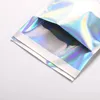 Aluminiumfolie Självhäftande detaljhandelsväska folie Pouch Bag For Closer Crocery Packaging Express Väskor med holografisk färg FGN ALMQC