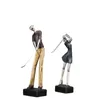 Decoratieve objecten beeldjes golf paar ambachten abstract karakter standbeeld bureau decoratie zilver liefhebbers figuren hars sculptuur ornamenten decor 231115