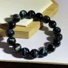 Bracelet en œil de tigre bleu naturel pour hommes, perles élastiques de haute qualité, à la mode et cadeau dominant, vente en gros