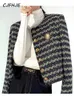 レディーススーツブレザーcjfhjeレディースストライプフレグランスルーズハイウエストスーツジャケットオータム韓国ファッション長袖クラシックショートブレイ231115