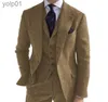 Men's Jackets Mens Suits 3 Pieces Green Wool Tweed Herringbone Business Retro Classic PatternTuxedos For Wedding Blazer Pants VestL231116
