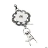 Kluczowe pierścionki Snap Jewelry Rhinestones 18 mm Blak klucza smyczowe Łańcuch kluczowy Damska moda moda breloczek kwiat kropla biżuteria dhiqr