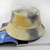 Ontworpen acrylvisser Cap Outdoor Sun Protection Embet Hat Cap Custom Logo Tie Dye Bucket Hat DF176