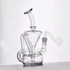 Heißer Verkauf Shisha Glas Wasserpfeife Bong Dabber Rig Recycler Wasserbongs 10mm weiblicher Aschefänger Bong mit männlichem Glasölbrennerrohr und Schüssel