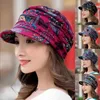 BERETS 1 PC Kvinnor Fashion Short Brim Warm Foldble Earflap Women Cap Ethnic Style Floral Print Autumn Winter Hat Outdoor Daily