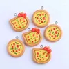 Dijes de resina de Pizza Kawaii para pendientes, pulsera, llavero, suministros de joyería Diy, accesorios colgantes, 10 Uds.