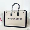 tendenza Borsa da donna Rive Gauche Tote shopping bag borse top lino Grandi borse da spiaggia Designer da viaggio Borsa a tracolla a tracolla Portafoglio due dimensioni 48 cm 38 cm