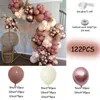 Décoration de fête en arc de ballons rose poussiéreux, guirlande de ballons Boho pour fête prénatale, Double peluche en Latex, décor de mariée