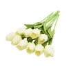 Faux Floral Greenery 10pcs Tulip Artificiation Flower Real Touch Artificial Bouquet PE Фальшивый цветок для свадебного украшения цветы домашний сад декор 230414