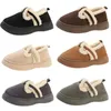 Designer fourrure sans lacet chaussures en coton femmes marron blanc gris noir chaussures en peluche femmes semelles souples pantoufle d'hiver en plein air