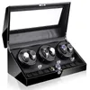 Titta på rutor Fall Luxury Fashionable Watches Display Box That Rotertable Watch Winder Box med LED med lås 13 Slot Watch Box 76 Watch Winder Box 231115