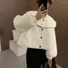 Jackets femininos 2023 Autumn Winter fêmea rômbica Lattice Jacket Afaded Women Design Desenhe Small Light Cast Coat Jacket Loose.