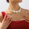 Frauen elegante große Perle Collares Halskette Damen Clavicle Wrap Kristallkette Halsketten Choker Party Zubehör