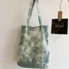 Evening Bags Large-Capacity Tie-dye Canvas Tote Shoulder Letter Label Handbag Casual Simple Shopping Travel For Women 2023 Summer