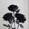 Dekorativa blommor Yomdid 5st Silk Black Rose Artificial Flower Head Bouquet Home Living Room Wedding Halloween Chritmas Decor Year