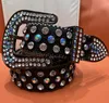 STARRY SKY Black Simon BB Belt Belt Beld مع SPIKS Punk Style Series أحزمة RHINESTONE