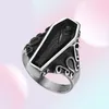 Vintage Men Stainless Steel Ring Portrait Vampire Coffin Ghost Gothic Punk for Male Boyfriend Gift2270653