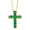 Colares Pingente Verde Cristal Cruz Colar Para Mulheres Cobre Cz Jesus Banhado A Ouro Relius Jóias Colar Cruz Gota Entrega Jóias Dhhci