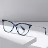 Lunettes de soleil tendance femmes Anti-lumière bleue lunettes unies acétate oeil de chat gradué personnalisé femme myope hypermétrope