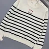 Vestes pour femmes Designer Luxe Tricoté Stripe Pull Col Rond Pull Sweet Girl Age Réduire Laine Nouveau produit pour l'automne et l'hiver 2022 93GP