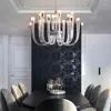 Chandeliers Modern Minimalist Living Room U-shaped Glass Chandelier Designer Creative Light Luxury Bedroom Personality Art Lamp