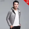 Parka in piumino da uomo Piumino leggero autunnale e invernale da uomo collo verticale con cappuccio corto di grandi dimensioni ultrasottile leggero giovane e di mezza età sL231115