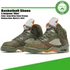 New Olive 5s Basketball Shoes Jumpman 5 Plaid Racer Blue Bred Suede Blue Red Raging Bull UNC Midnight Navy Oregon Ducks Designer Mens International Flight Sneakers