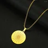 Pendant Necklaces Todorova Vintage Stainless Steel Simple Sun Everyday Necklace For Women Minimalist Jewelry Birthday Party Gift