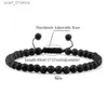 Ketting Verstelbare Mini Natuursteen Lava Tijgeroog Kralen Armbanden Bangle voor Vrouwen Mannen Chakra Kralen Gevlochten Armband Charm JewelryL231115