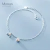 Modian élégant 925 en argent Sterling queue de sirène avec breloques réglable cheville jambe chaîne pour les femmes charme clair CZ pied bijoux 231115