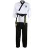 Équipement de protection de haute qualité Black Red Taekwondo Uniform Training Taekwondo Costumes Uniforms Poomsae Dobok WTF Taille approuvée 160-190cm 231115