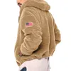 Mens Hoodies Sweatshirts Autumn Winter Fleece Coats Hooded Sweatshirt Zipup Lång ärm Loose Furry Wool Jackets Män kläder Casual Ytterkläder 231114